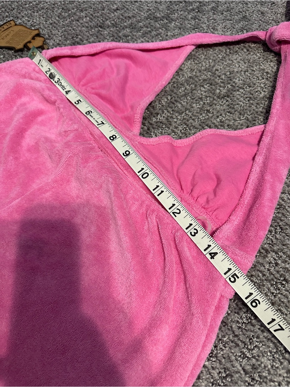 Elan Pink Terry Halter Cover-up Dress, Size L - Picture 7 of 10